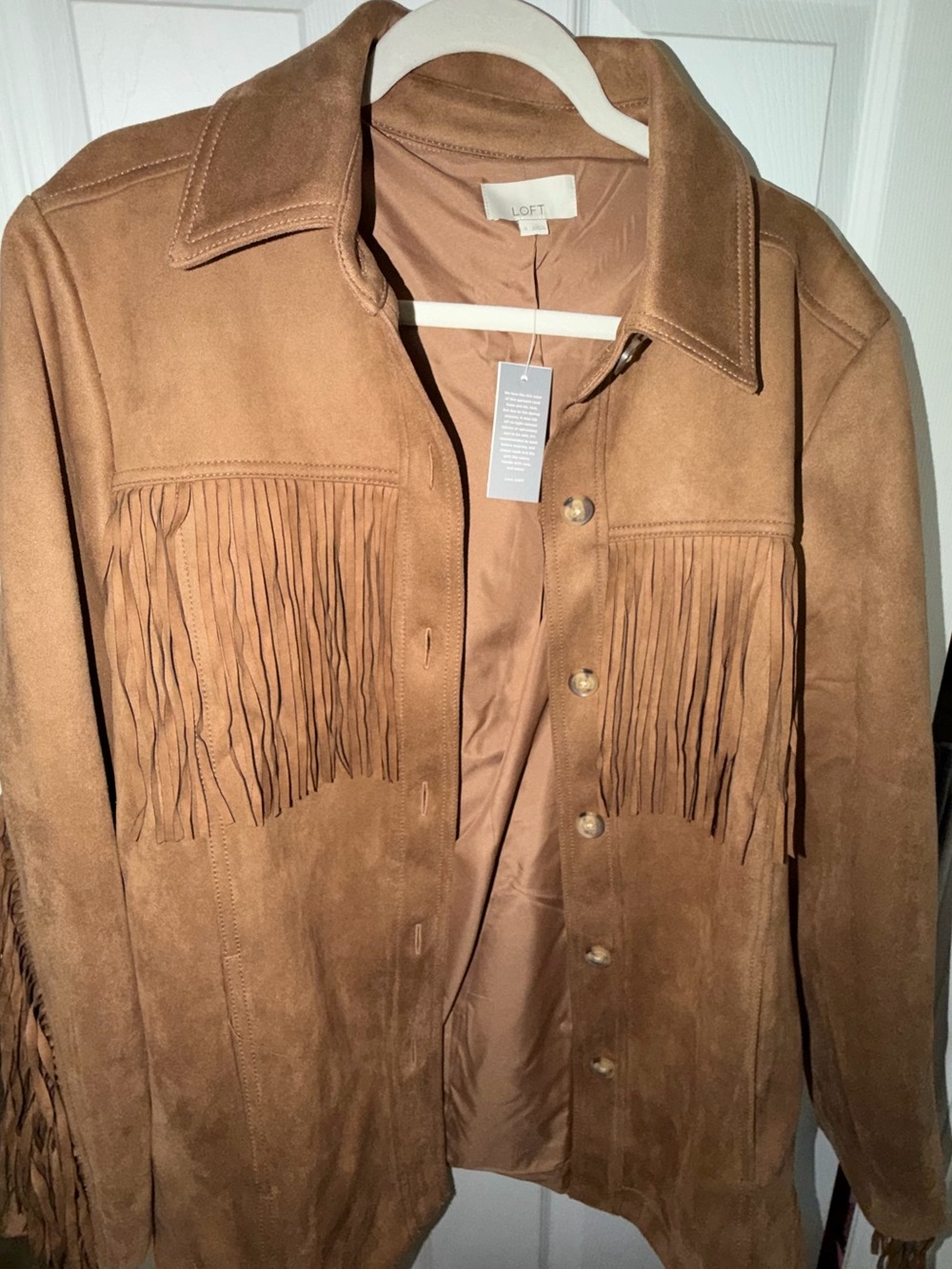 Fringe Suede Western Jacket - Brown